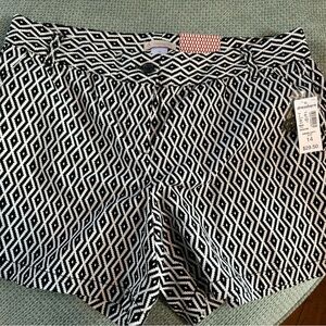 Black and White Geometric Patterned Shorts